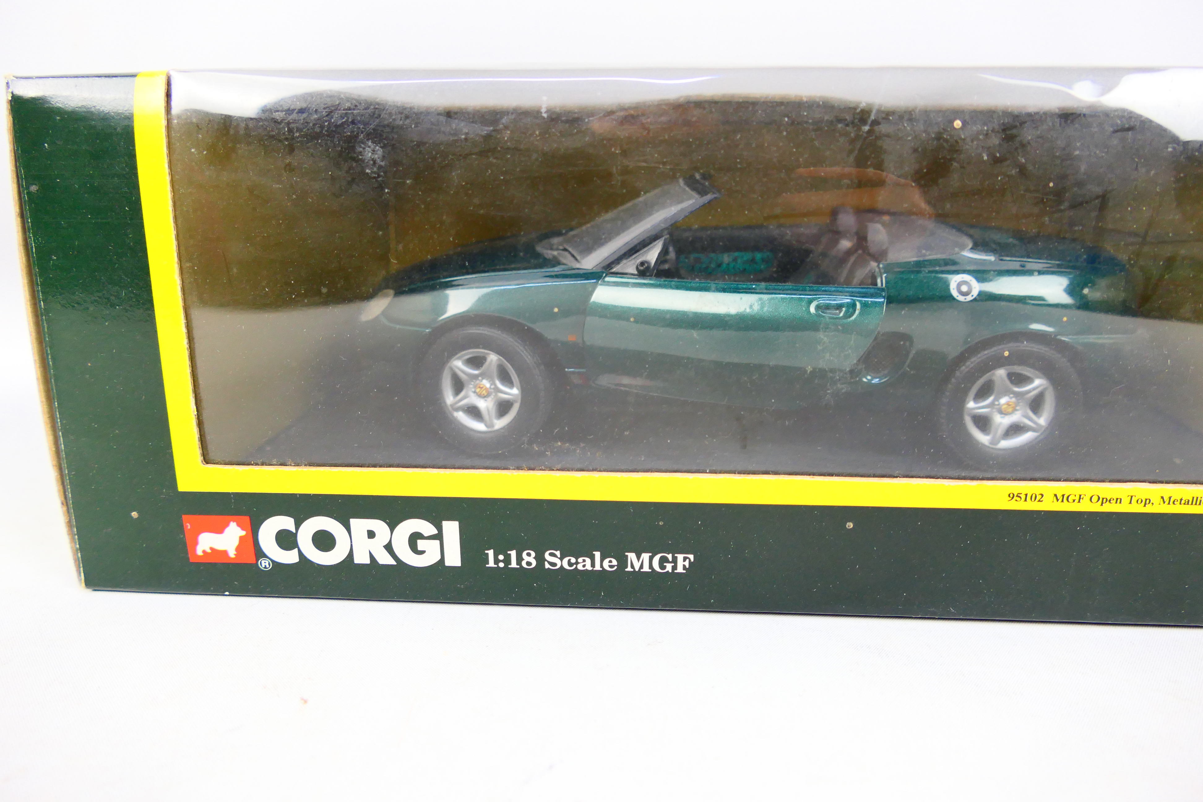Corgi - Two boxed 1:18 scale diecast MG models. Lot consists of Corgi #95102 MGF 1. - Image 4 of 5