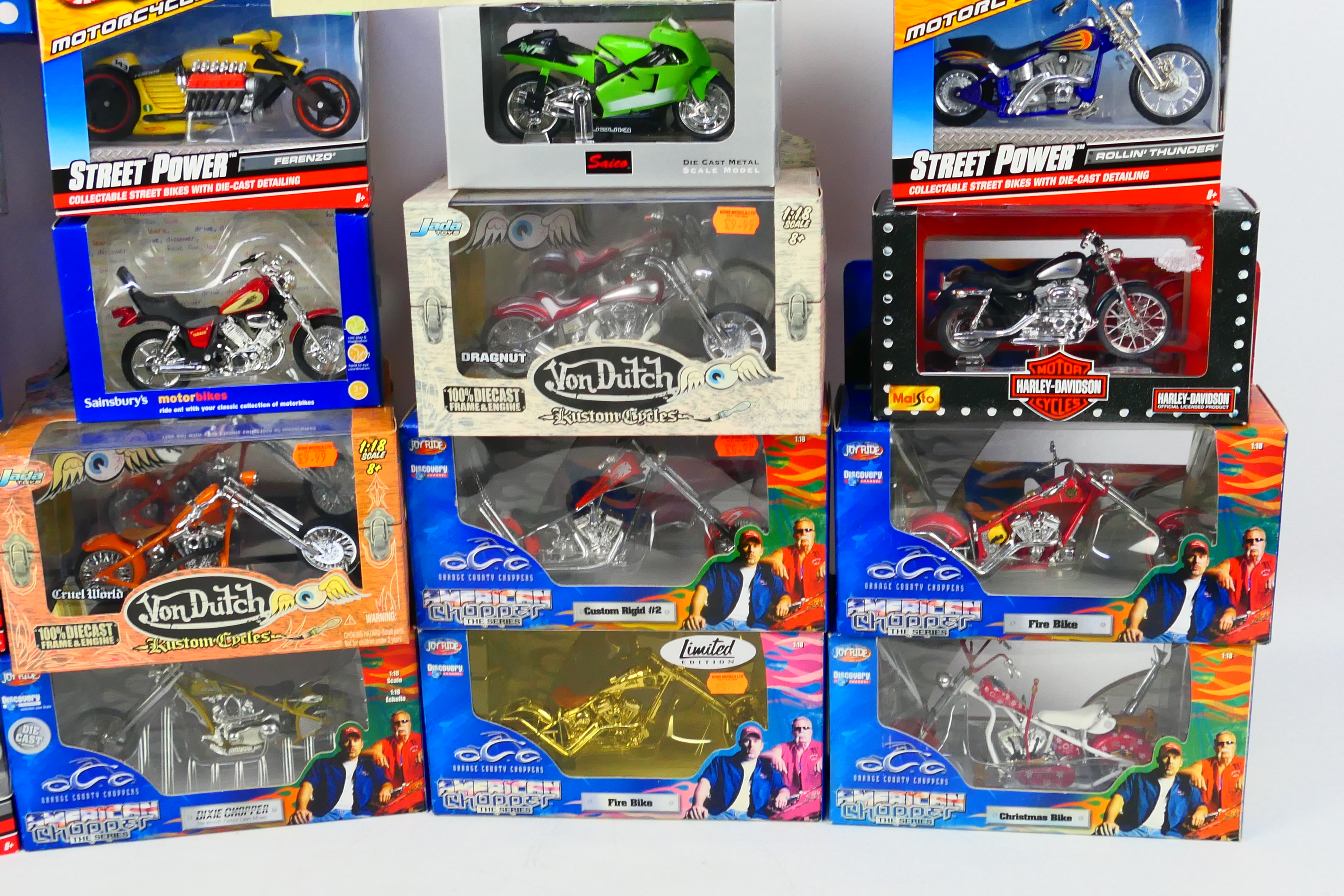 Jada - Joyride - Hot Wheels - Maisto - Others - A boxed group of diecast model motorcycles in 1:18 - Image 3 of 4