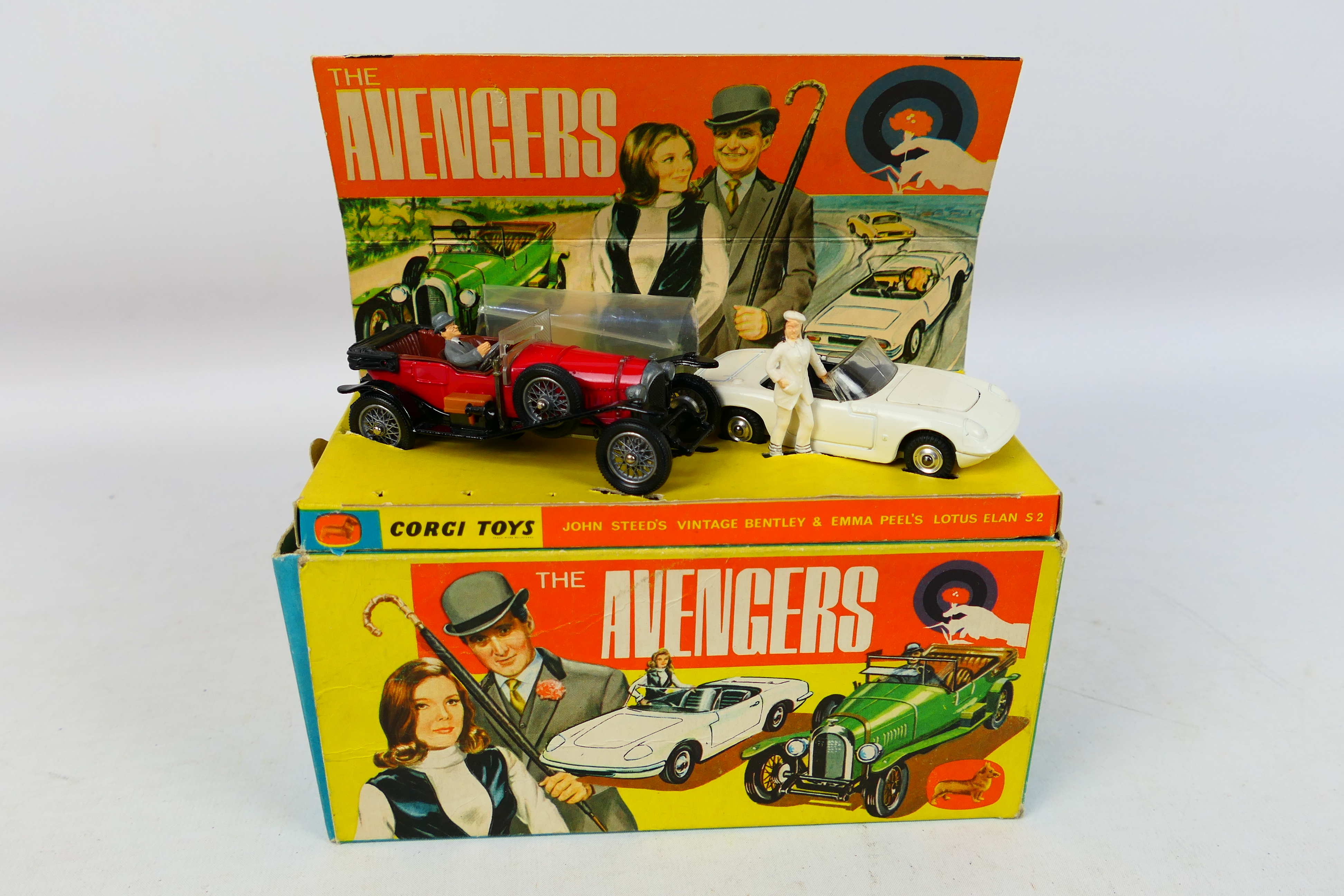 Corgi - The Avengers - A 1960s Gift Set 40 with Steed and his Bentley and Mrs Peel and her Lotus #