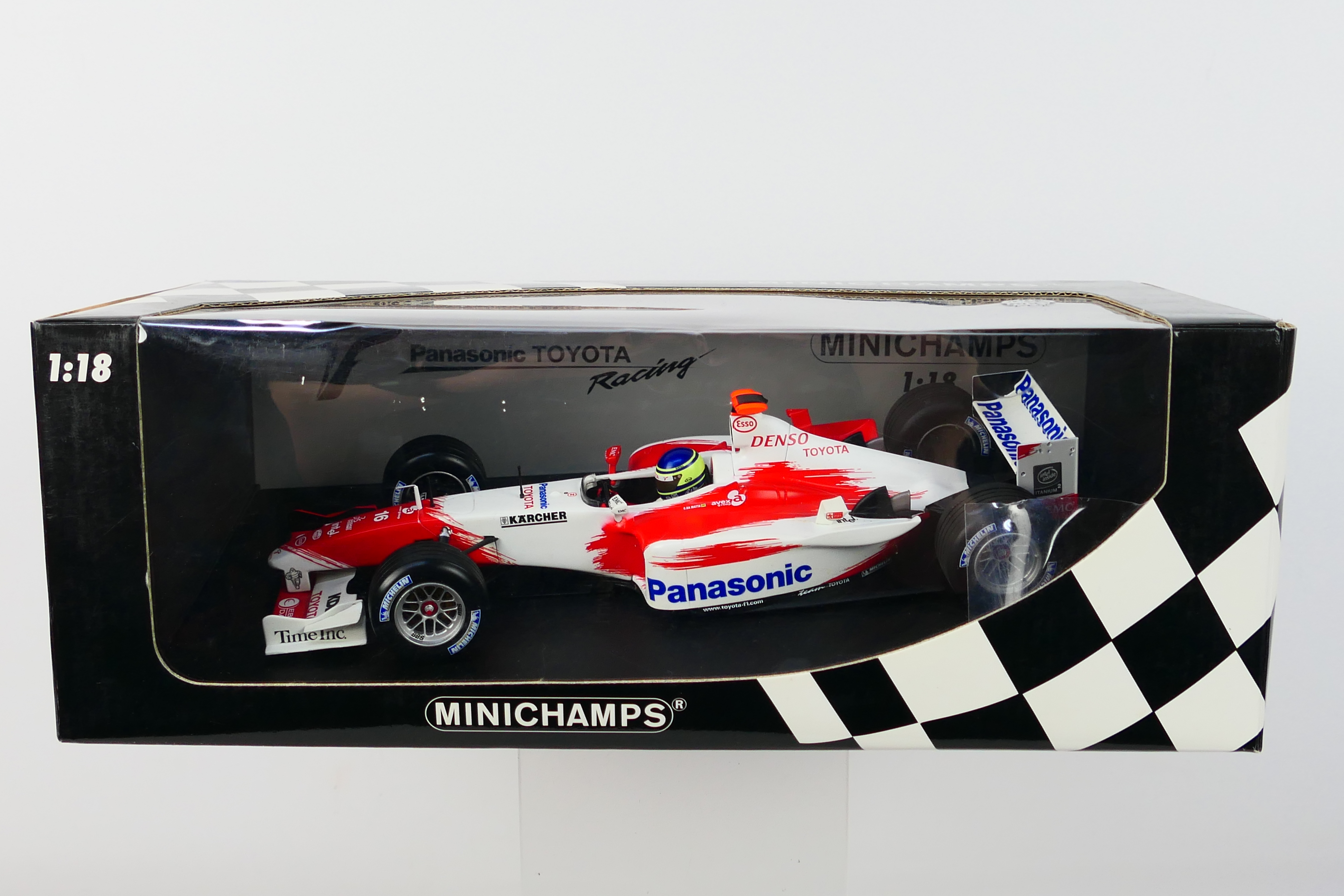 Minichamps- A boxed 1:18 scale limited edition Panasonic Toyota Racing Cristiano da Matta Alonso
