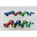 Dinky Toys - 8 playworn diecast model racing cars from Dinky.