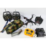 A group of radio controlled vehicles,