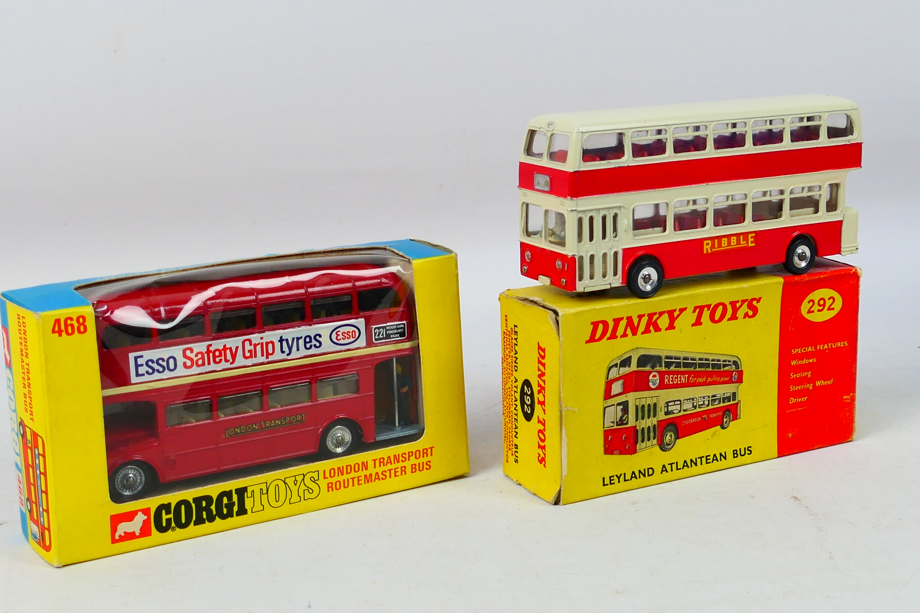 Corgi - Dinky - 2 x boxed bus models,