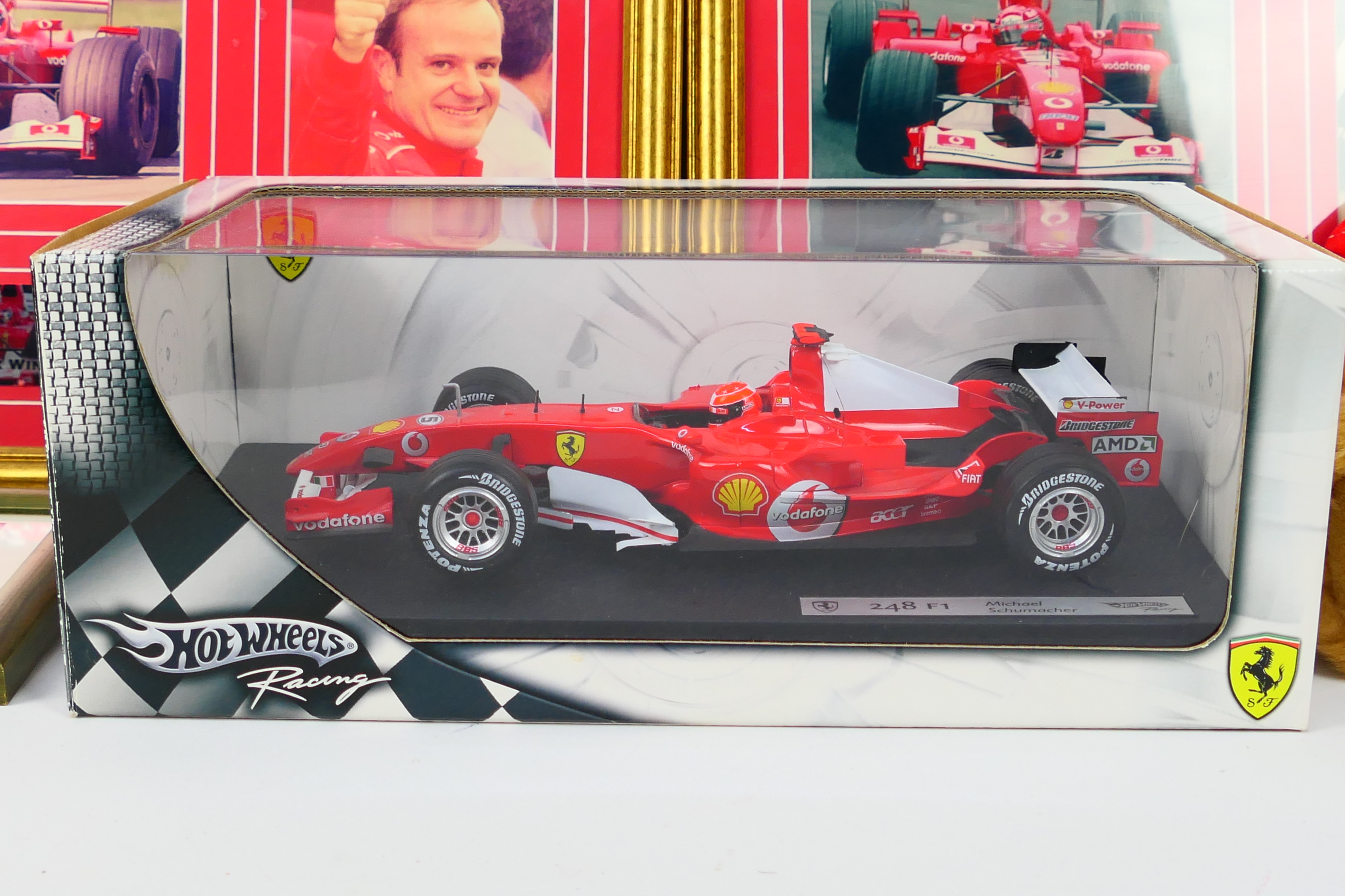 Hot Wheels - A boxed 1:18 scale Hot Wheels 'Racing' J2980 Ferrari 248 F1 diecast racing car. - Image 2 of 7