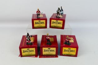 Britains - Five boxed 54mm metal figures from Britains 'Zulu War' series.