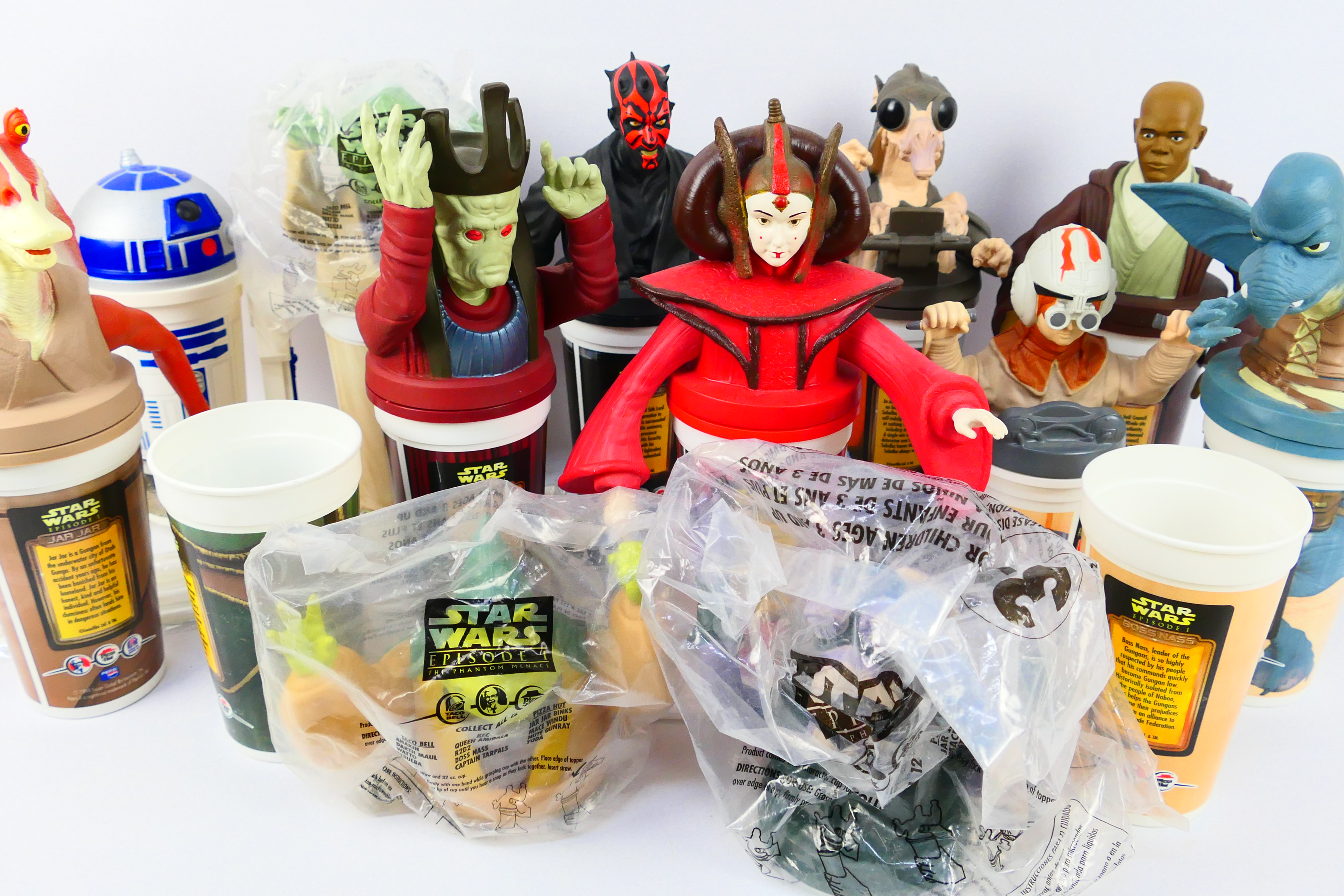 Pepsi - KFC - Star Wars - 12 x unused 1999 Star Wars Slurpee Cups with toppers and straws including - Image 4 of 4