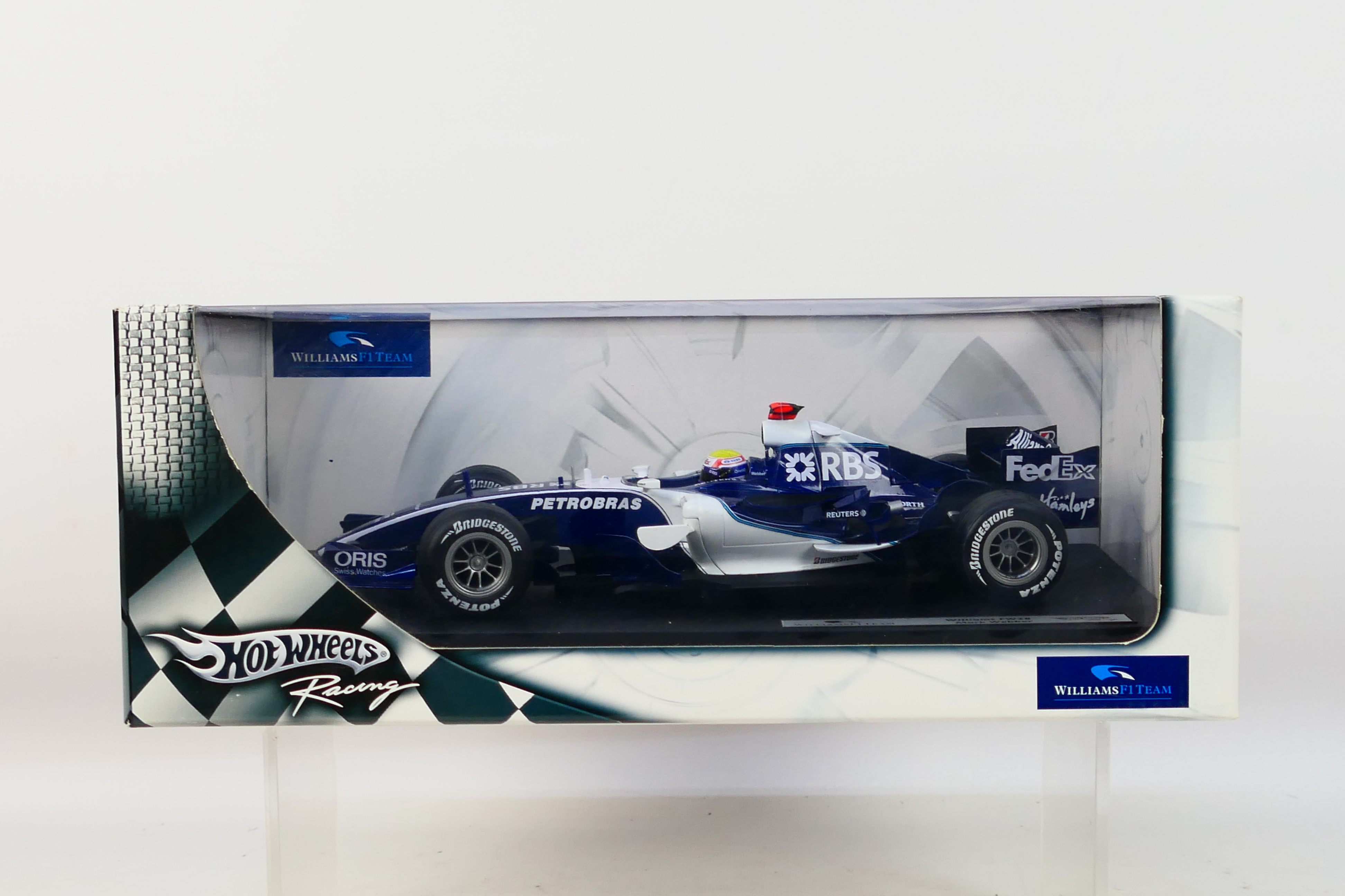 Hot Wheels - A boxed 1:18 scale Williams FW28 Mark Webber 2006 F1 car # 27084312041.