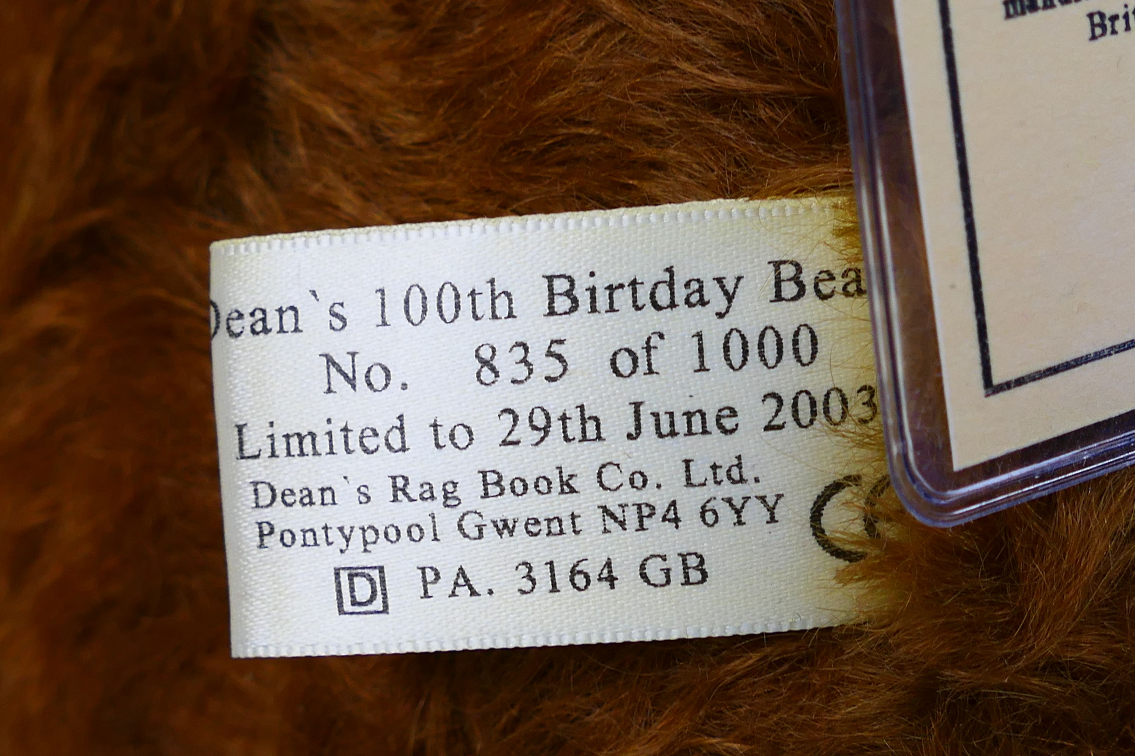 Deans Rag Book - A boxed limited edition 2003 Centenary bear named 100th Birthday Bear number 835 - Image 8 of 9