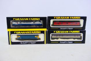 Graham Farish - N Gauge - A boxed locomotive and 3 x boxed coaches, a Class 33 Diesel # 8315,