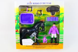 Julip - A boxed Julip Horse Of The Year set with rider Christie and a horse called Black Diamond.