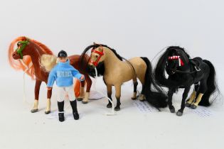 Julip - 3 x unboxed models, a horse named Topsy with red headcollar,