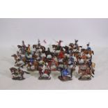 Del Prado - 20 x unboxed mounted cast metal soldiers including Office British 20th Light Dragoons