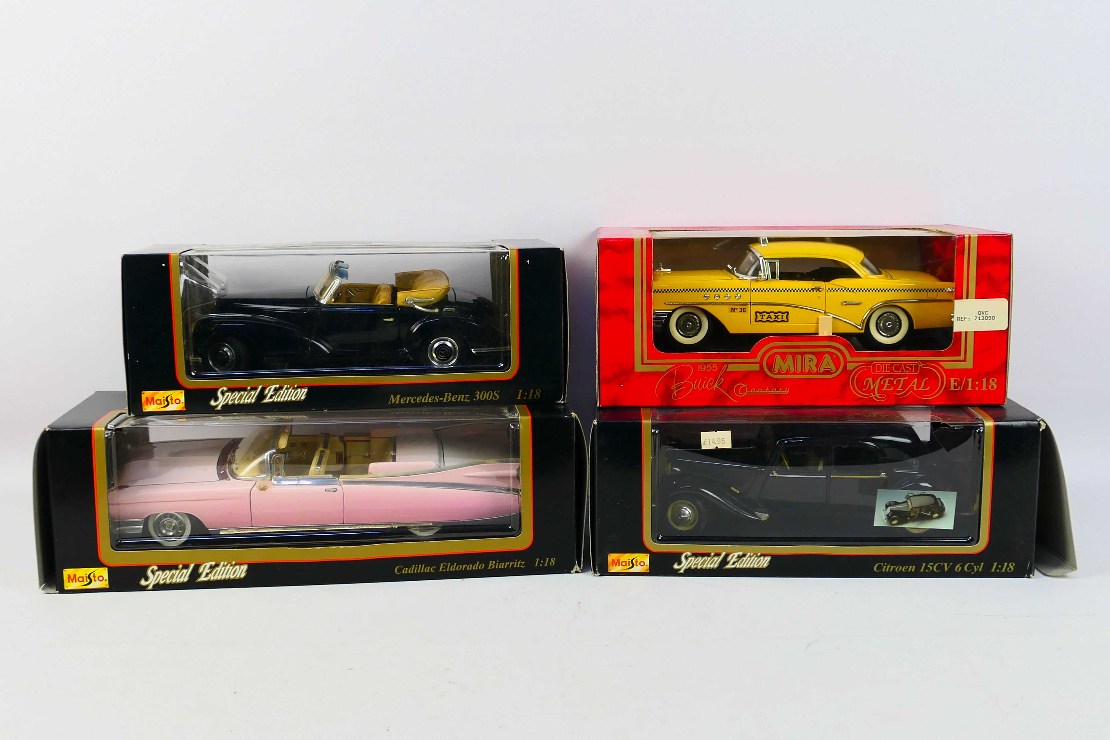 Maisto - Mira - Four boxed diecast 1:18 scale model cars.
