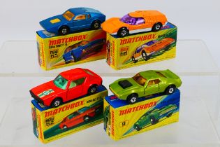 Matchbox - Superfast - 4 x boxed cars, AMX Javelin # 9, Renault 17 TL # 62,