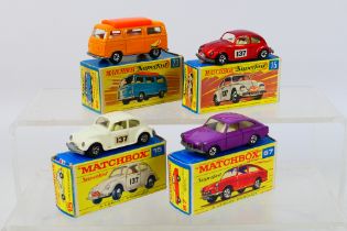 Matchbox - Superfast - 4 x boxed Volkswagen models, Beetle in white # 15, Beetle in red # 15,