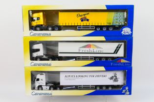 Cararama - Three boxed Cararama 1:50 scale diecast model trucks.