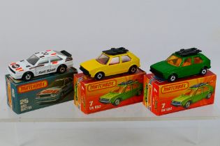 Matchbox - Superfast - 3 x boxed cars, VW Golf in green # 7,