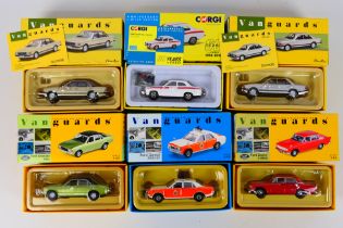 Corgi Vanguards - 6 x boxed Ford models, Granada MkI Ghia # VA05202, Consul GT Police car # VA55000,