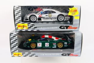Maisto - 2 x boxed 1:18 scale GT Racing cars,