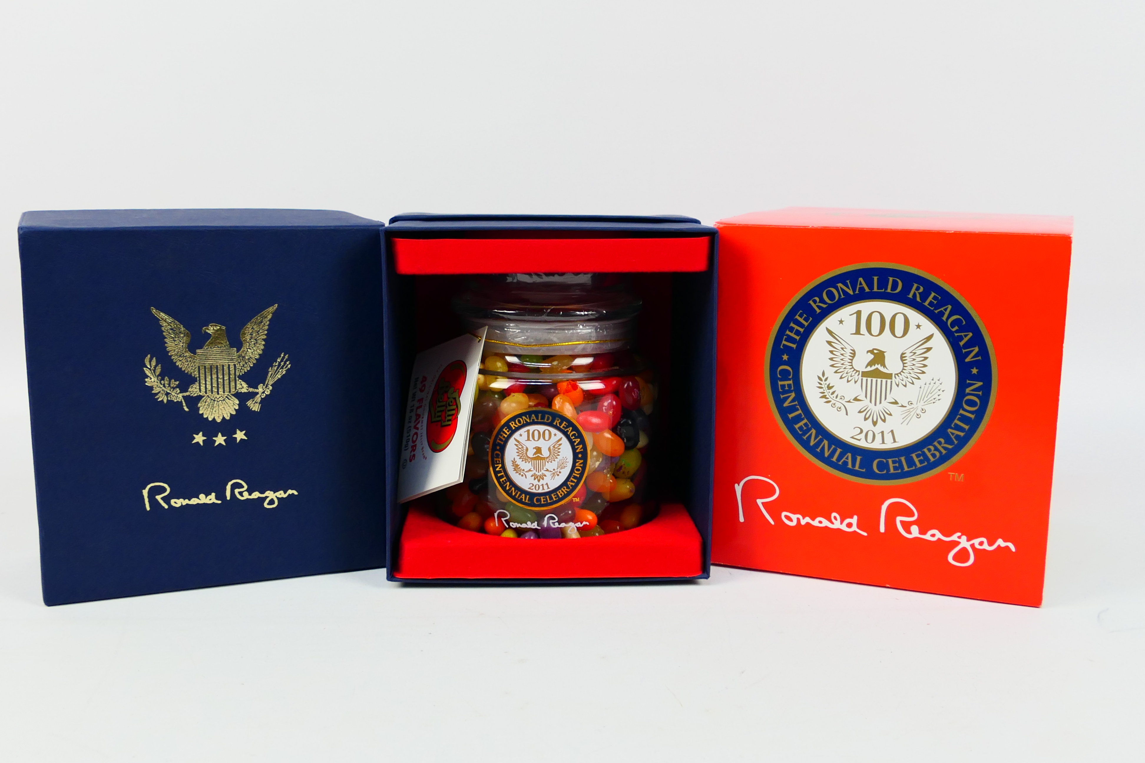 Ronald Reagan - An unopened and boxed special edition jar of Jelly Belly jelly beans produced for