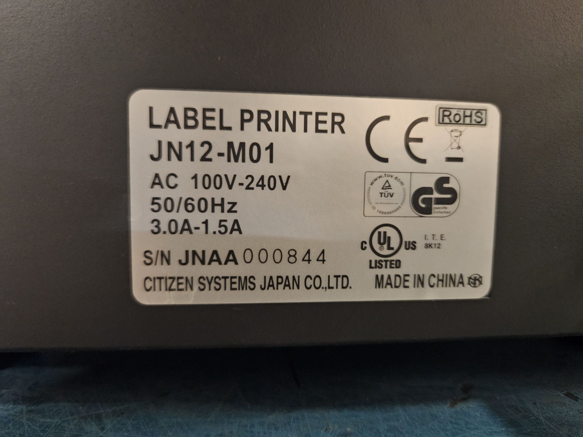 CITIZEN CL-S700, JN12-M01 LABEL PRINTER- (LOCATION - 164 INDUSTRIAL BLVD, ST. GEORGE, ON, N0E 1N0) - Image 5 of 5