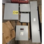 LOT - (1) HOFFMAN ENCLOSURE W/ CONTENTS (3) HARDY WEIGHT CONTROLLERS, ETC (1) ENCLSOURE W/ RED LIONS