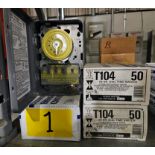 LOT - (3) INTERMATIC INDUSTRIAL GRADE 24HR DIAL TIME SWITCH, MODEL: T104 50, DOUBLE POLE SINGLE