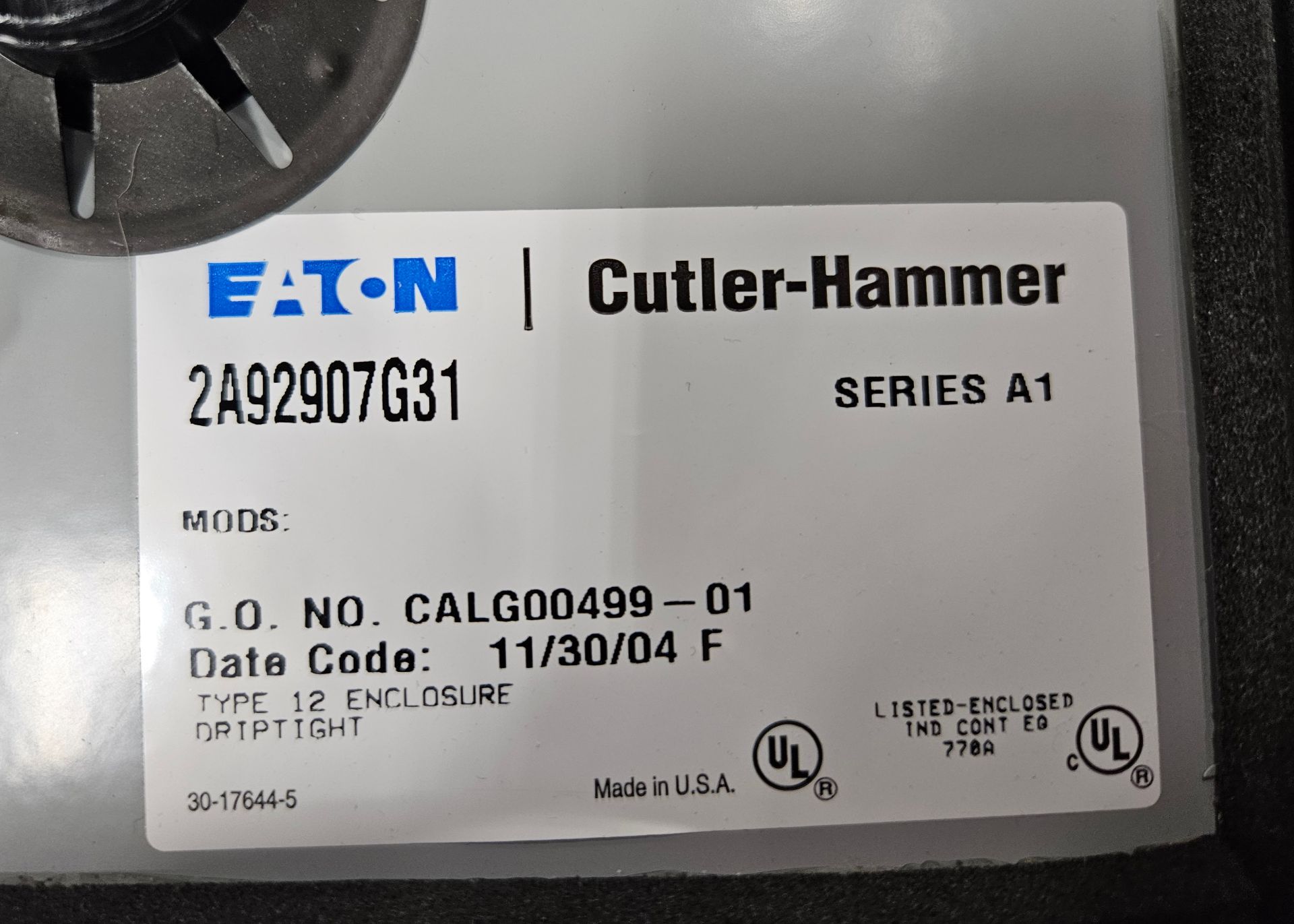 EATON CUTLER-HAMMER A-C FULL VOLTAGE MAGNETIC STARTER- (LOCATION- 340 SHELDON DRIVE, UNIT A, - Image 6 of 8