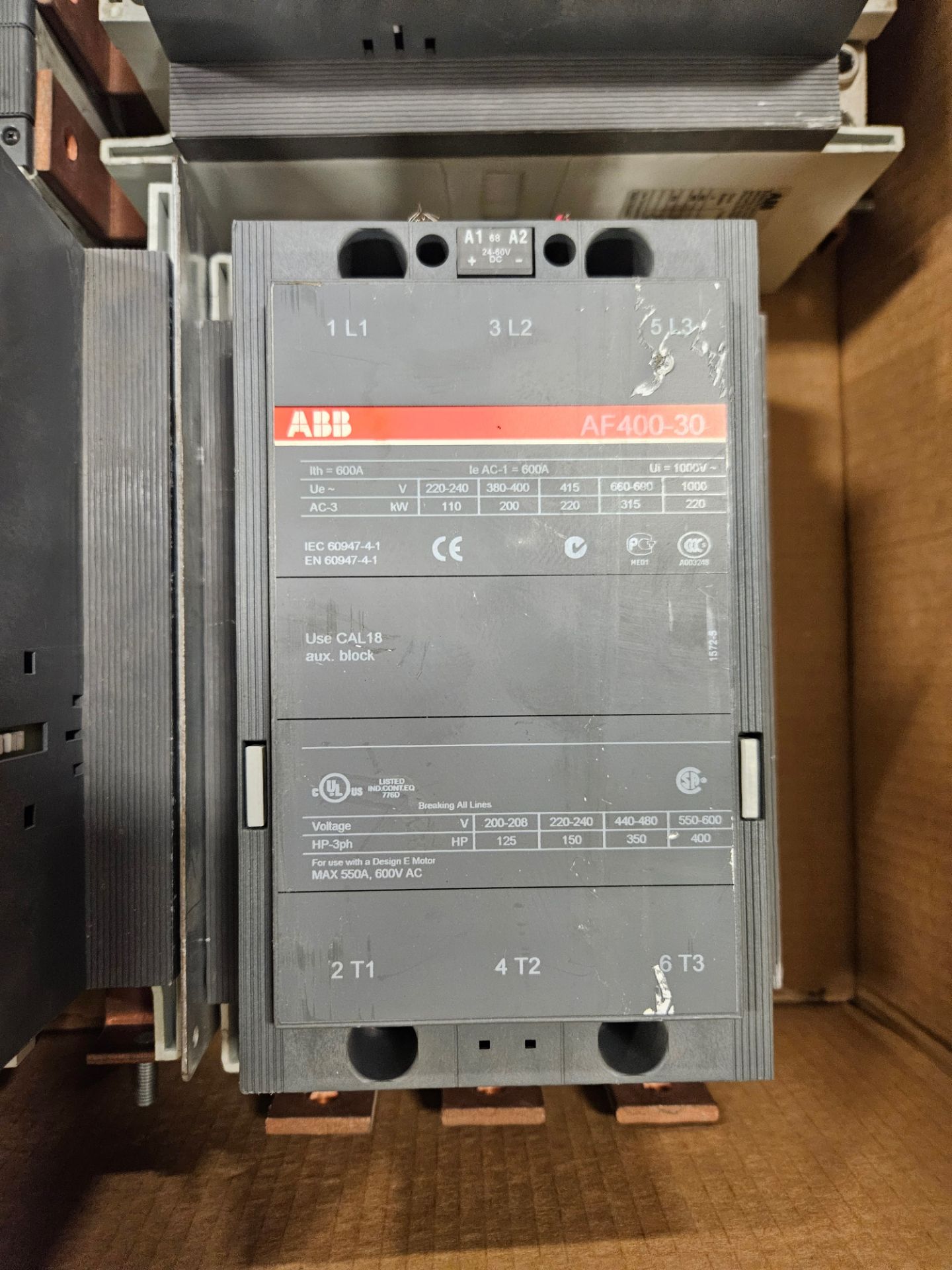 LOT - EATON XTCE300M CONTACTORS, ABB AF460-30 CONTACTORS, ABB AF400-30 CONTACTORS, ABB SACE TMAX - Image 4 of 15