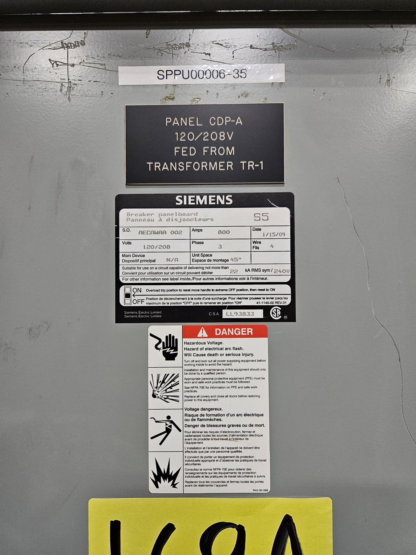 SIEMENS S5 BREAKER PANELBOARD, 800 AMP, W/ SIEMENS, 225 AMP SENTRON SERIES CIRCUIT BREAKER- ( - Image 2 of 7