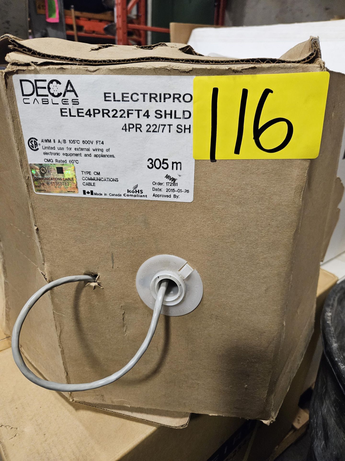 DECA CABLES ELECTRIPRO ELE4PR22FT4 SHLD, 4PR 22/7T SH- (LOCATION - 164 INDUSTRIAL BLVD, ST.