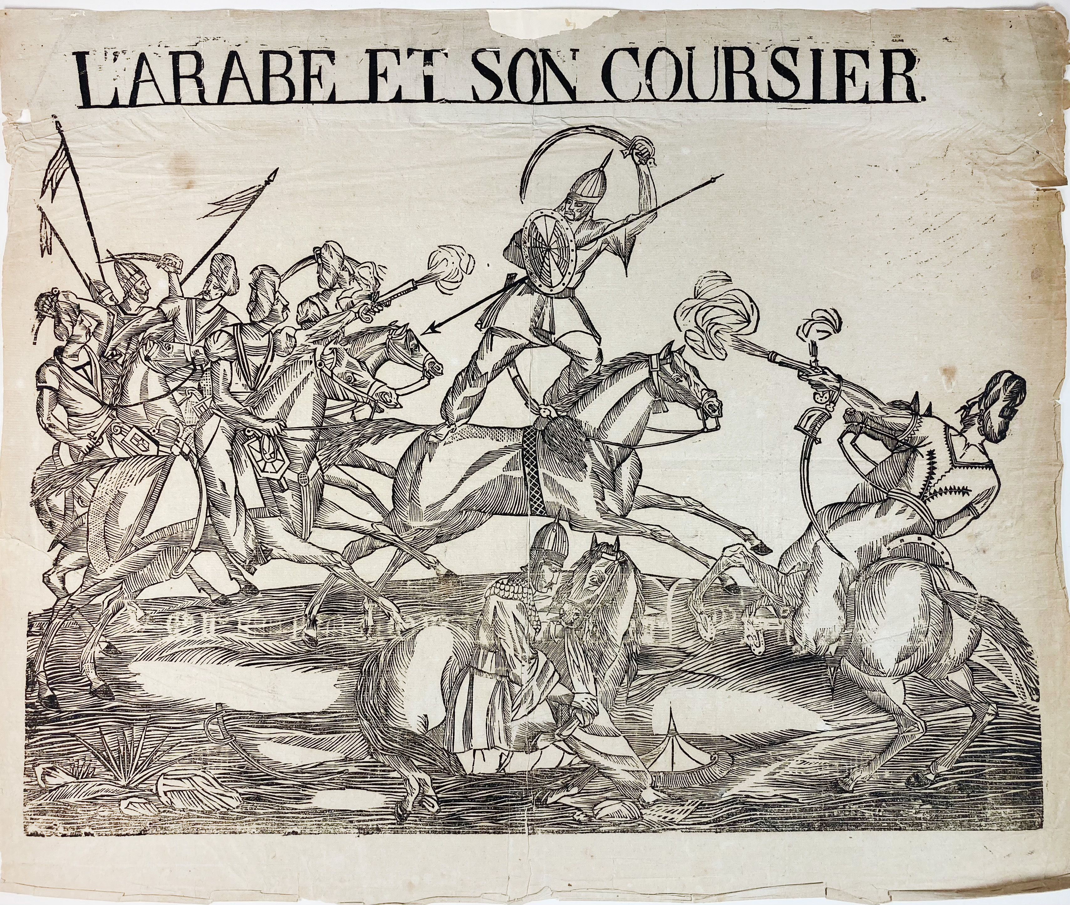 ARAB HORSE -- "L'ARABE ET SON COURSIER". N.pl., n.publ., n.d. (19th c.). Plain