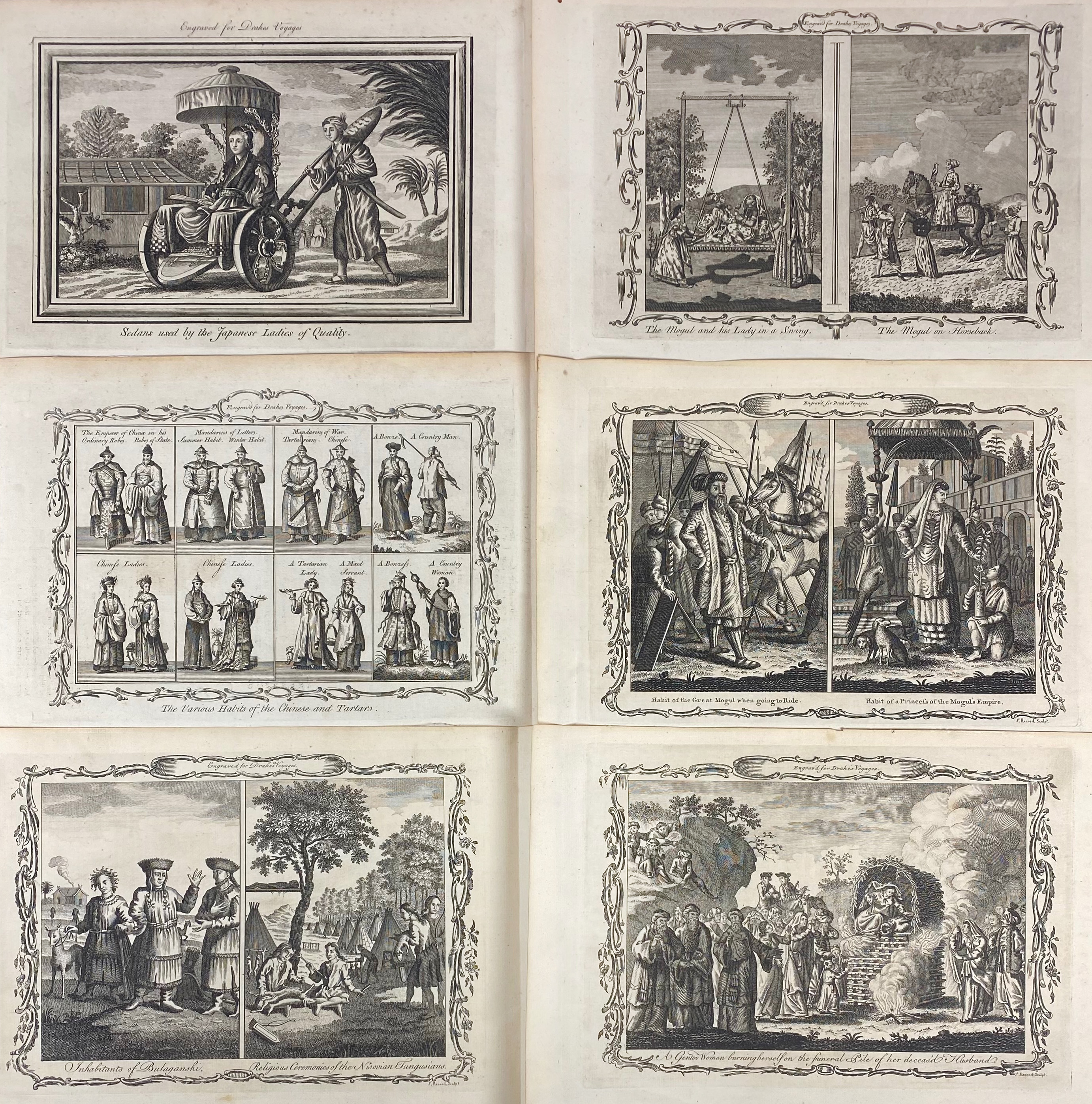 DRAKES VOYAGES -- COLLECTION of 16 engr. plates from E.C. Drake, A Universal - Image 2 of 3