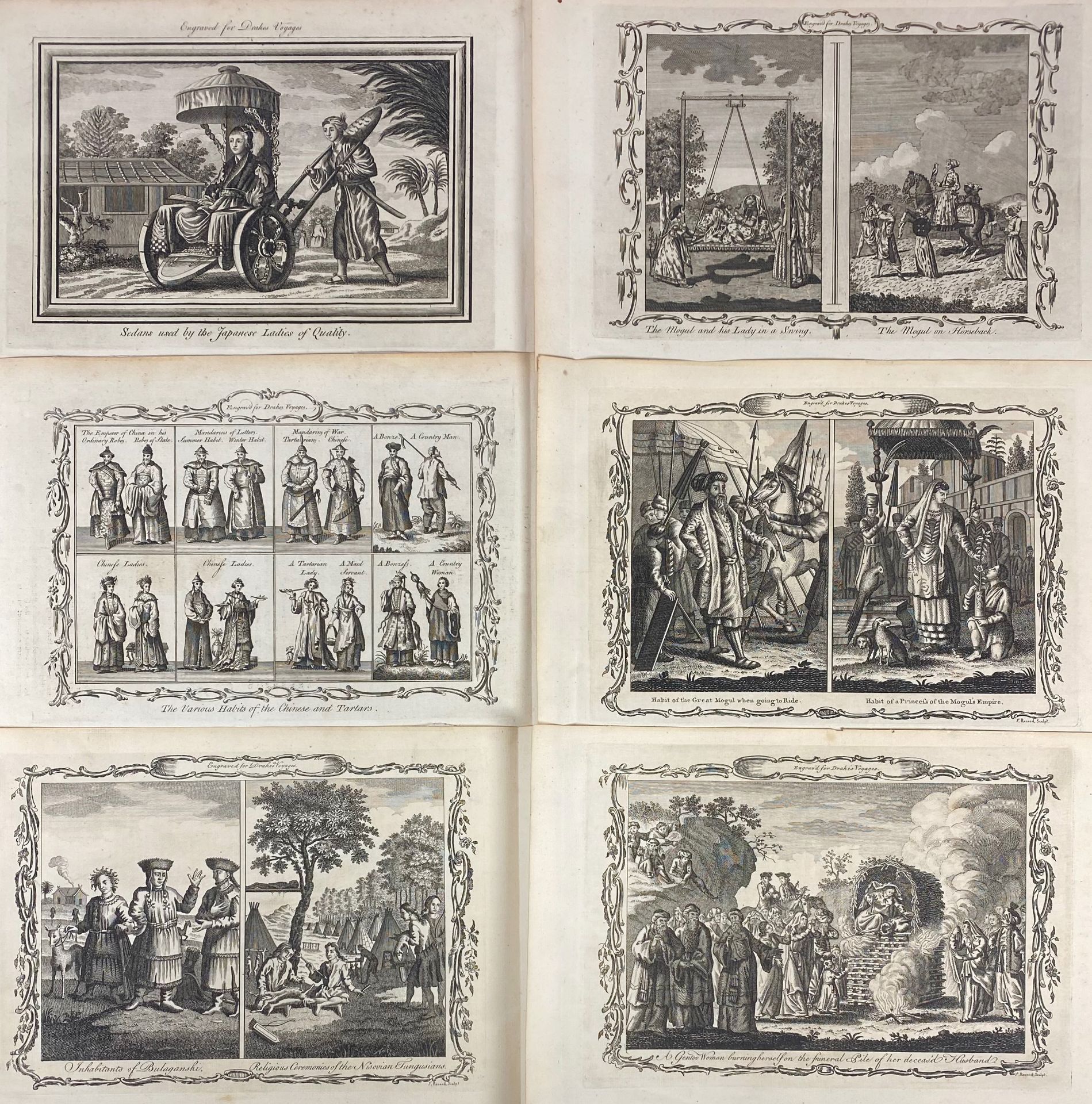 DRAKES VOYAGES -- COLLECTION of 16 engr. plates from E.C. Drake, A Universal - Bild 2 aus 3