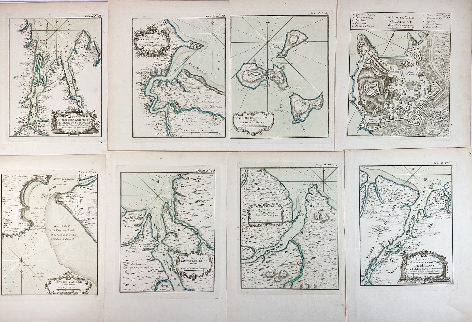 SOUTH AMERICA -- COLLECTION of 20 handcold. maps/plan from "Le Petit Atlas - Bild 2 aus 3