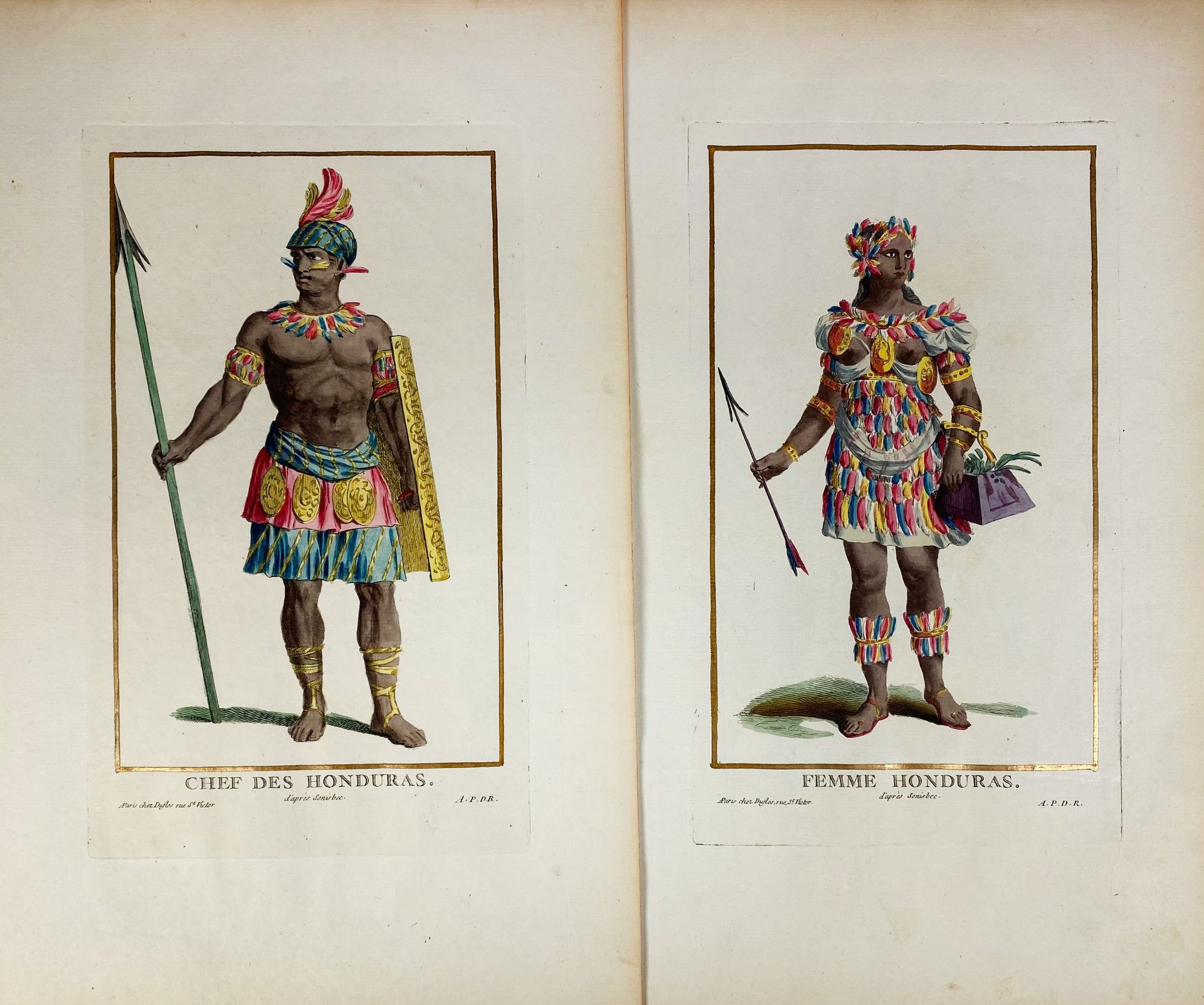 COSTUME PLATES -- SOUTH AMERICA -- COLLECTION of 37 costume plates depicting Indian tribes