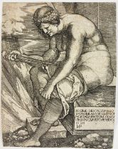 BEHAM, Hans Sebald (1500-1550). (Death of Dido). 1520. Engr. 116 x 89