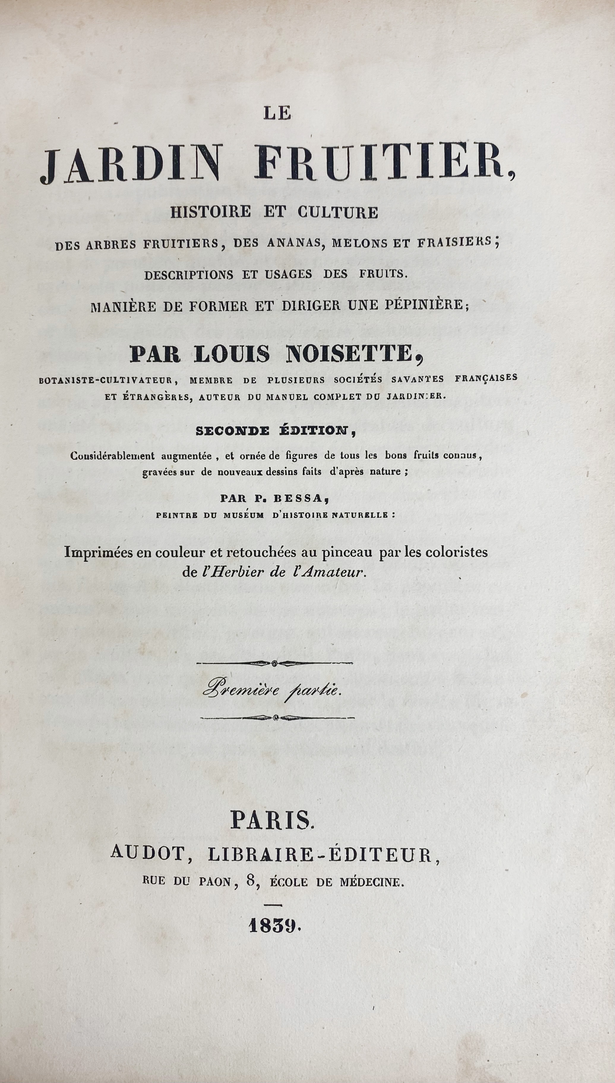 NOISETTE, L.C. Le jardin fruitier, histoire et culture des arbres fruitiers, des - Image 5 of 8