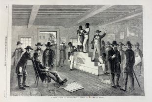 SLAVERY - ABOLITIONISM -- "A SLAVE AUCTION IN VIRGINIA". 1861. 238 x 345 mm