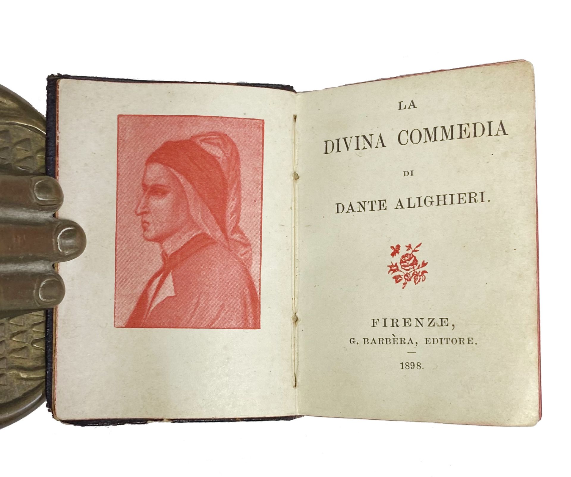 MINIATURE BOOKS -- DANTE ALIGHIERI. La Divina Commedia. Firenze, G. Barbèra, 1898. vii - Bild 3 aus 3