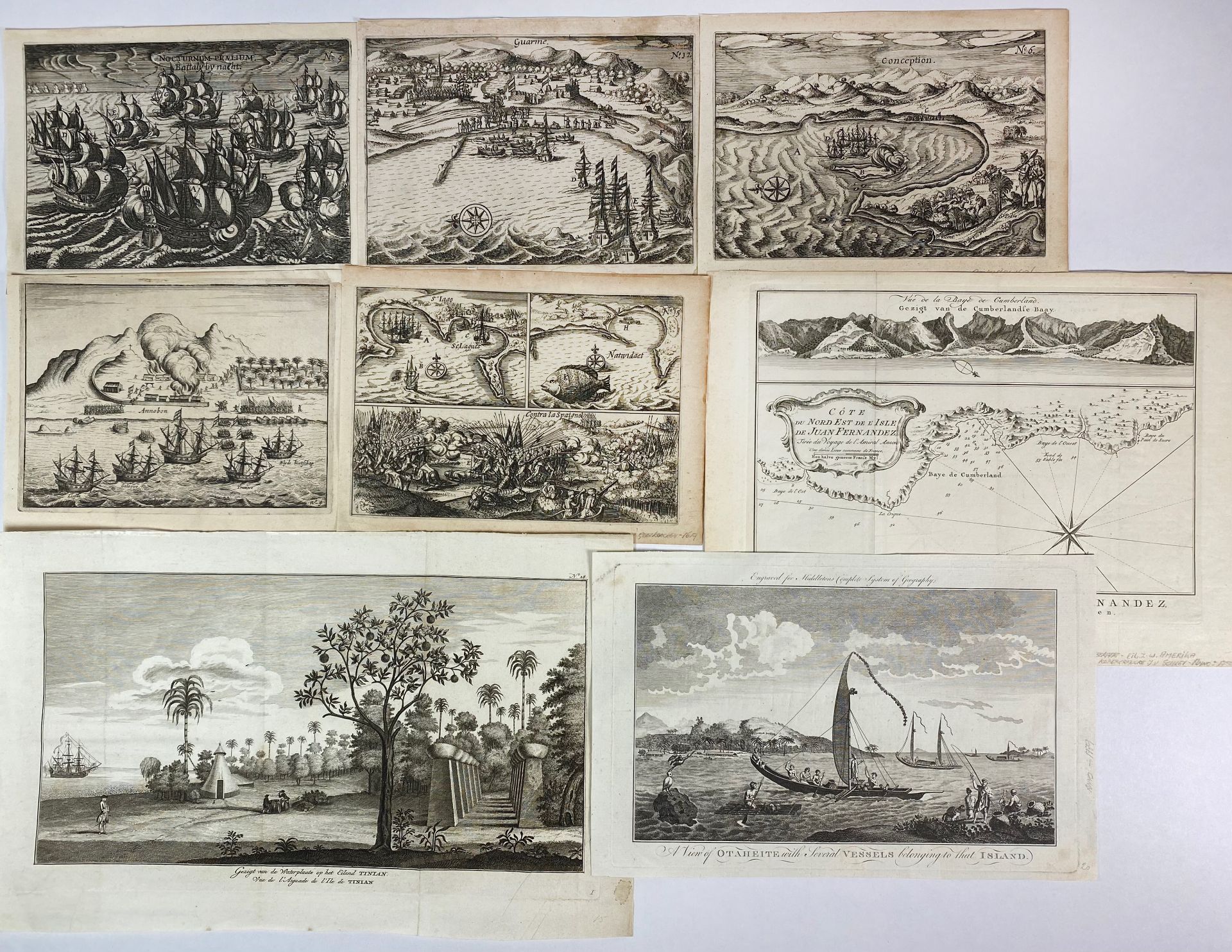 COLLECTION of 87 maritime/travelling engravings from several sources. 16th-20th c - Bild 3 aus 3