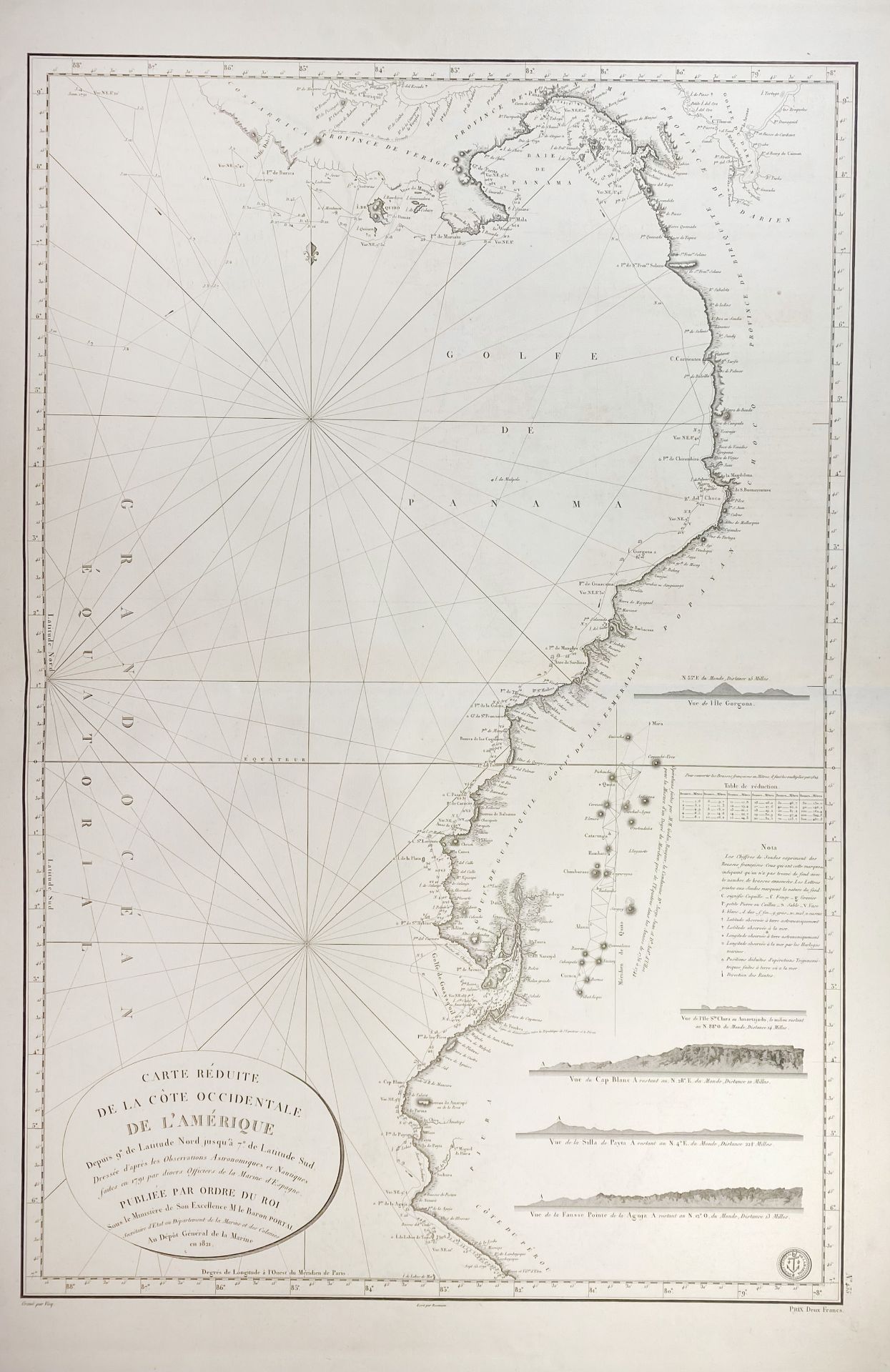 SEA CHARTS -- DÉPOT GÉNÉRALE DE LA MARINE -- "CARTE GÉNÉRALE DES ÎLES ANTILLES