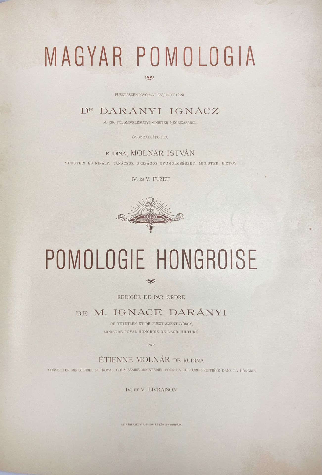 MOLNAR, I., ed. Magyar Pomologia / Pomologie Hongroise. Fasc. I-II and IV - Image 2 of 6