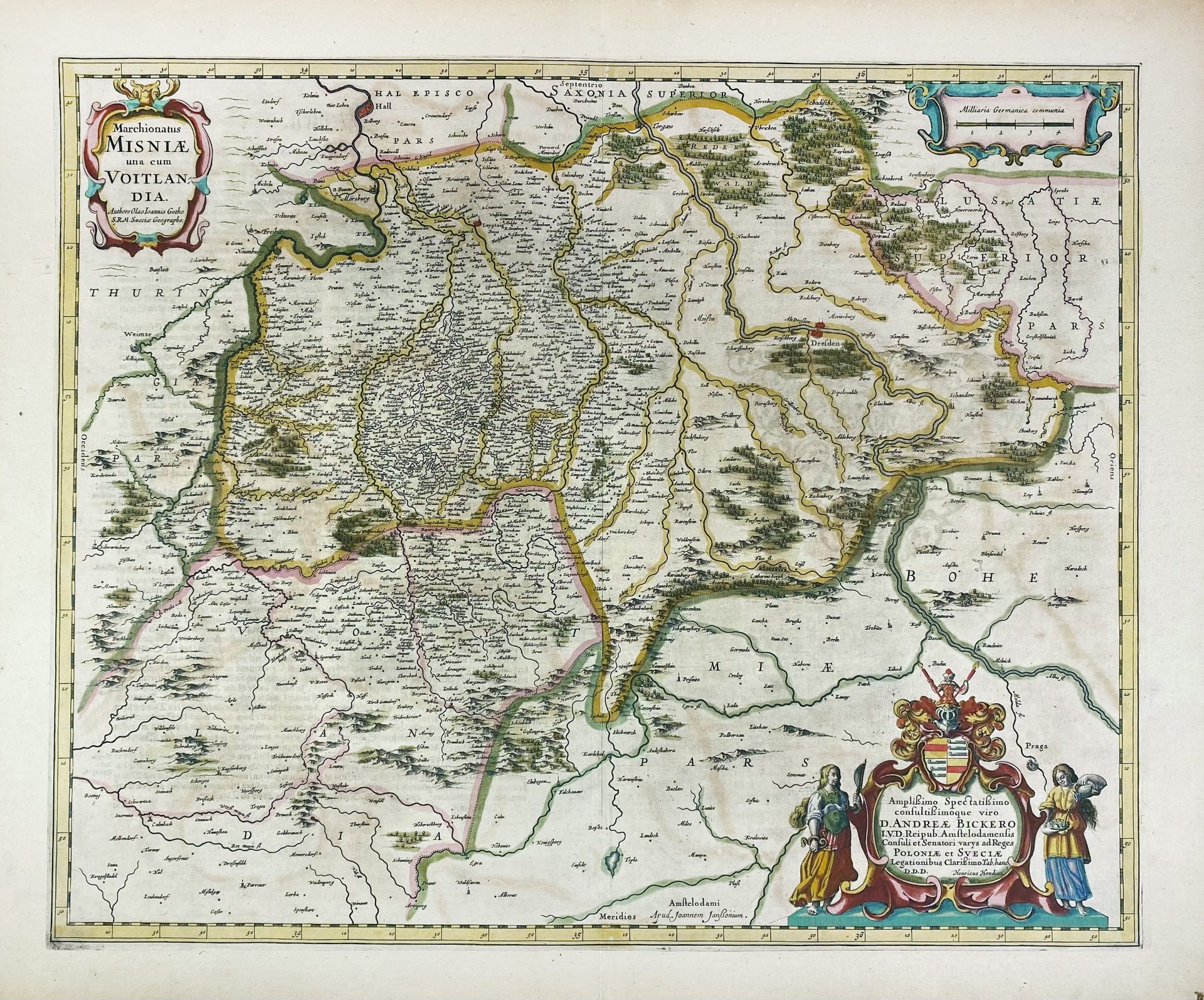 EASTERN EUROPE -- "HUNGARIA REGNUM". Amst., G. & J. Blaeu, (c. 1650). Handcold. engr - Image 2 of 2