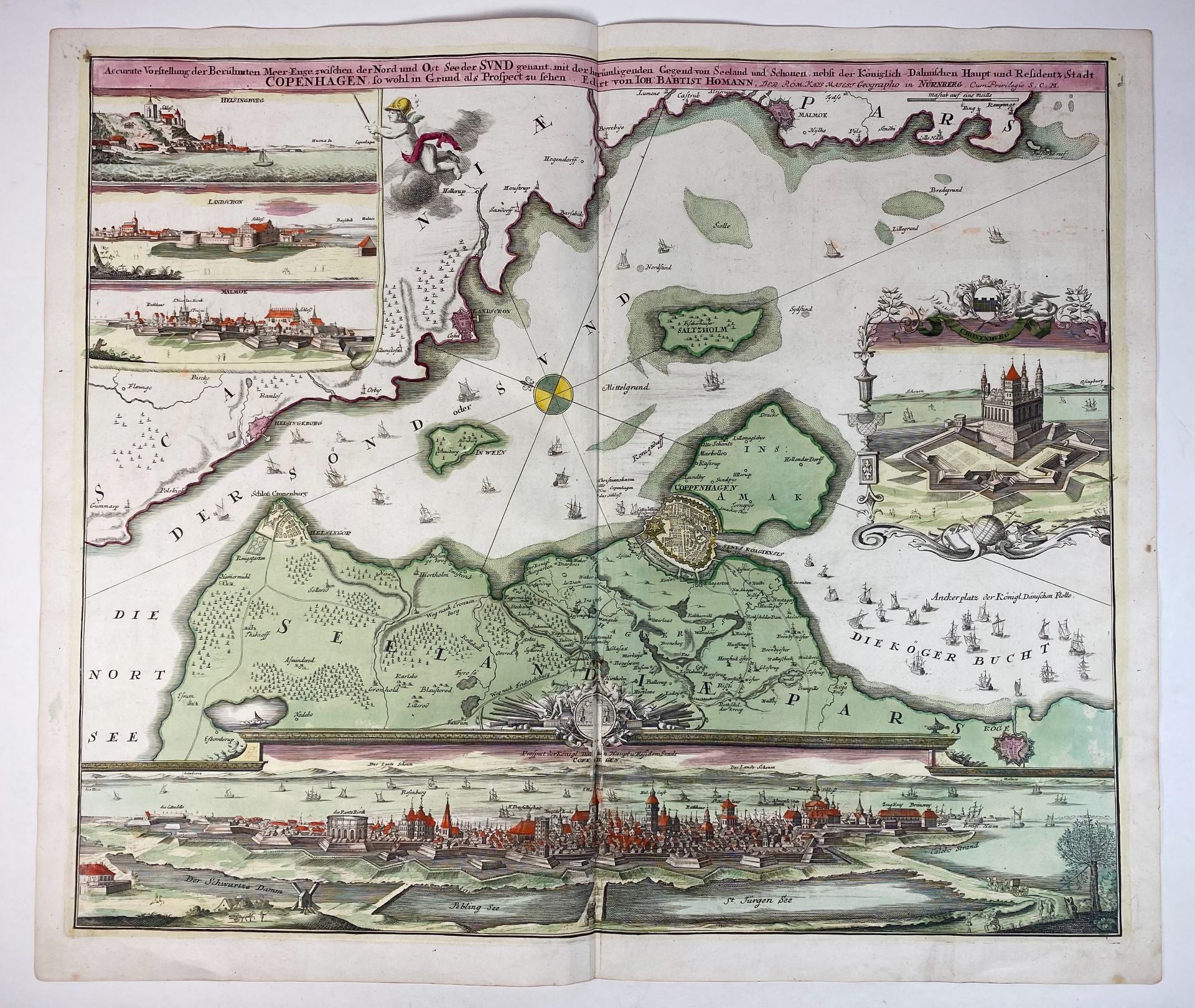 DENMARK -- "DANIAE REGNI TYPUM". (Amst.), J. Janssonius, 1629. Plain engr. map incorporating - Bild 2 aus 2