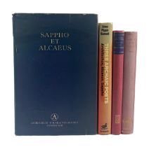 SAPPHO & ALCAEUS. Fragmenta. Ed. E.-M. Voigt. 1971. Lge-8°. Ocl. w