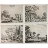 MOLIJN, Pieter de (1595-1661). (Landscapes with peasants). 1626. Complete series of 4