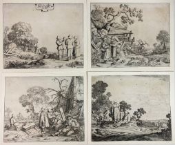 MOLIJN, Pieter de (1595-1661). (Landscapes with peasants). 1626. Complete series of 4