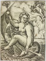 CLAESZ -- (ANONYMOUS, ascribed to Allaert Claesz, active 16th c.). (Venus or Galathea