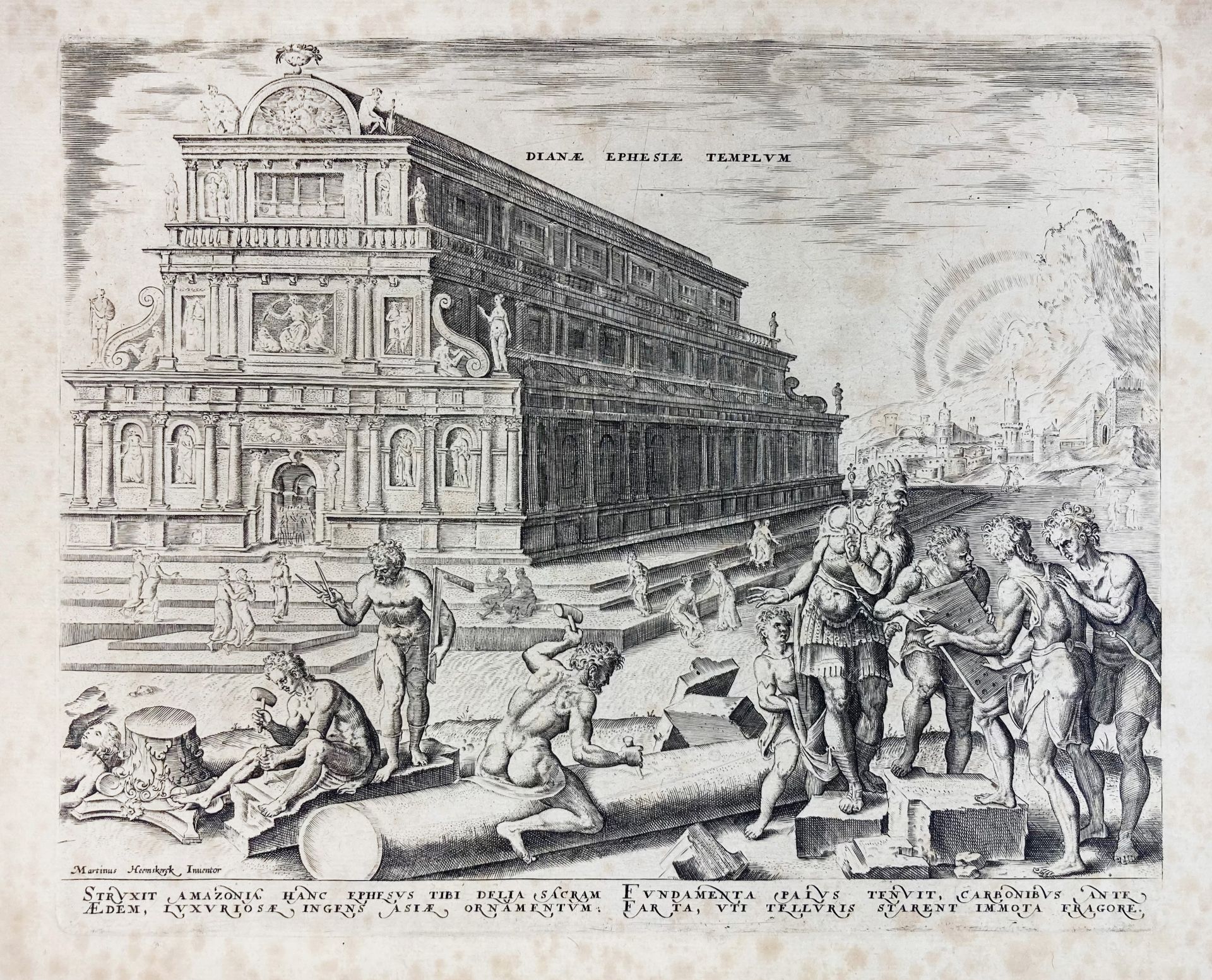 HEEMSKERCK -- GALLE, Philips (1537-1612). (The Eight Wonders of the World). 1572. Complete - Image 5 of 8